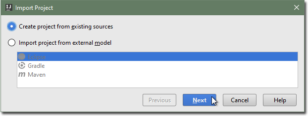 Browsing to the project