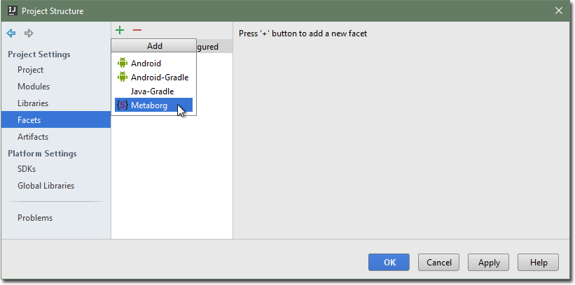"Project Structure" dialog