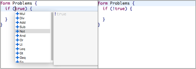 Right Recursive code completion